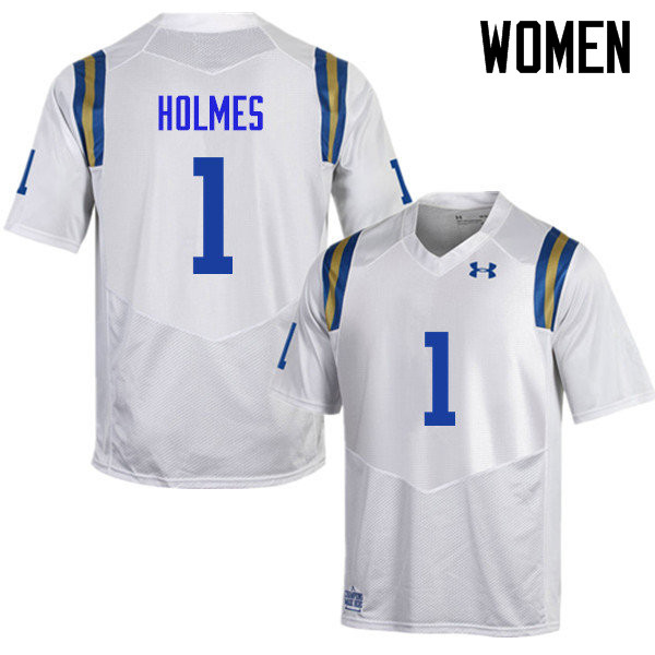 Women #1 Darnay Holmes UCLA Bruins Under Armour College Football Jerseys Sale-White - Click Image to Close
